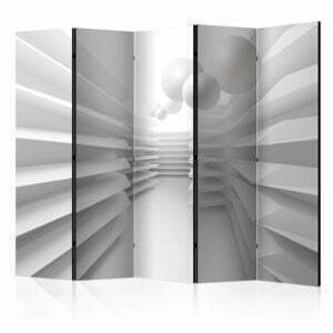 5-teiliges Paravent - White Maze II [Room Dividers]