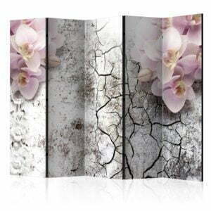 5-teiliges Paravent - Bright red orchids II [Room Dividers]