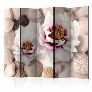 5-teiliges Paravent - Flowers and Shells II [Room Dividers]