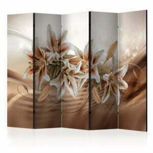 5-teiliges Paravent - Chocolate Lilies II [Room Dividers]