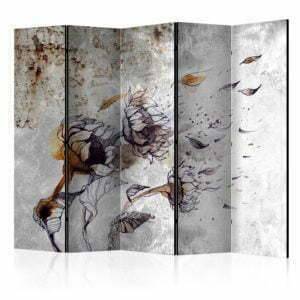 5-teiliges Paravent - Recall sunflowers II [Room Dividers]