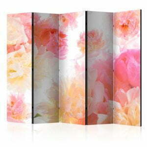 5-teiliges Paravent - Pastel peonies II [Room Dividers]