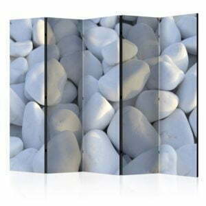 5-teiliges Paravent - White Pebbles II [Room Dividers]