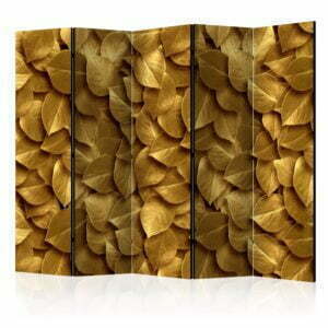 5-teiliges Paravent - Golden Leaves II [Room Dividers]