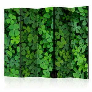 5-teiliges Paravent - Green Clover II [Room Dividers]