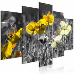 Wandbild - Yellow Poppies (5 Parts) Wide