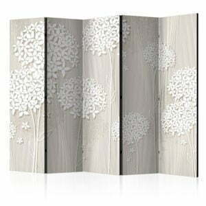 5-teiliges Paravent - Creamy Daintiness II [Room Dividers]