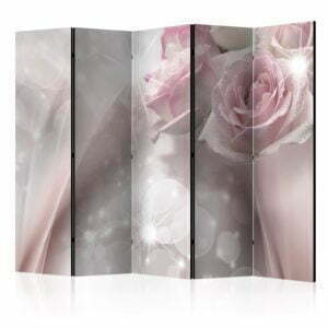 5-teiliges Paravent - Dewy Roses II [Room Dividers]