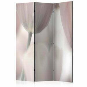 3-teiliges Paravent - Tulips fine art - black and white [Room Dividers]
