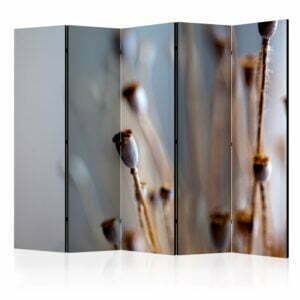 5-teiliges Paravent - Poppy heads II [Room Dividers]