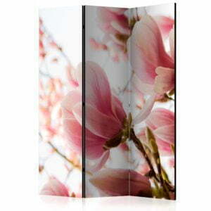 3-teiliges Paravent - Pink magnolia [Room Dividers]