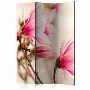 3-teiliges Paravent - Branch of magnolia tree [Room Dividers]