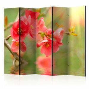 5-teiliges Paravent - Azalea reflected in the water II [Room Dividers]