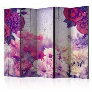 5-teiliges Paravent - Flowers Memories II [Room Dividers]