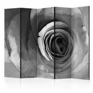 5-teiliges Paravent - Paper rose II [Room Dividers]
