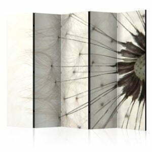 5-teiliges Paravent - White Dandelion II [Room Dividers]