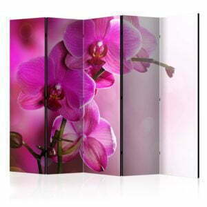 5-teiliges Paravent - Pink orchid II [Room Dividers]