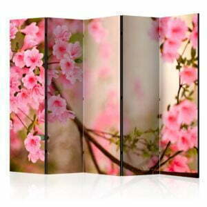 5-teiliges Paravent - Pink azalea II [Room Dividers]