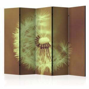 5-teiliges Paravent - dandelion (sepia) II [Room Dividers]