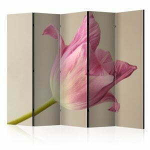 5-teiliges Paravent - Pink tulip II [Room Dividers]