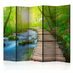 5-teiliges Paravent - Green forest II [Room Dividers]
