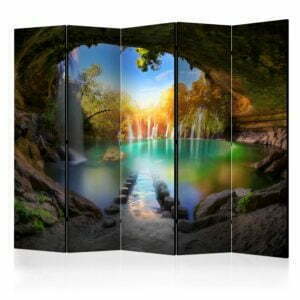 5-teiliges Paravent - Turquoise Lake II [Room Dividers]