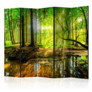 5-teiliges Paravent - Forest Stream II [Room Dividers]