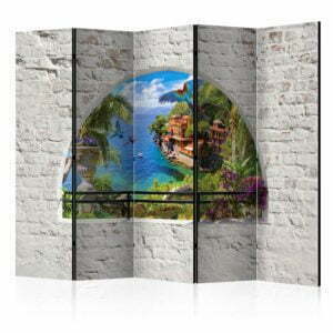 5-teiliges Paravent - Window in Paradise II [Room Dividers]