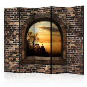 5-teiliges Paravent - Stony Window: Morning Mist II [Room Dividers]