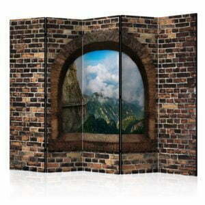 5-teiliges Paravent - Stony Window: Mountains II [Room Dividers]
