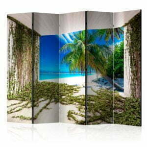 5-teiliges Paravent - Beach and Ivy II [Room Dividers]