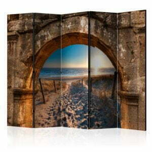 5-teiliges Paravent - Arch and Beach II [Room Dividers]