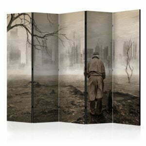 5-teiliges Paravent - Ghost's city II [Room Dividers]