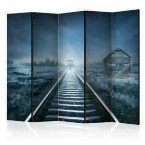 5-teiliges Paravent - The ghost train II [Room Dividers]
