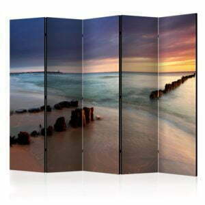 5-teiliges Paravent - beach - sunrise II [Room Dividers]