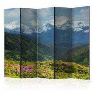5-teiliges Paravent - Spring mountain landscape II [Room Dividers]