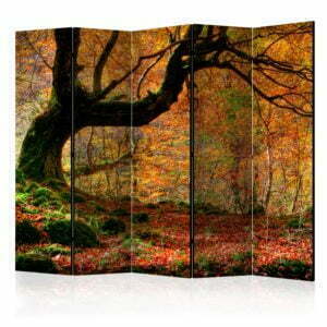 5-teiliges Paravent - Autumn, forest and leaves II [Room Dividers]
