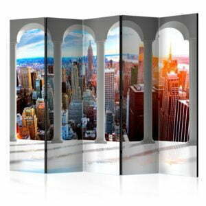 5-teiliges Paravent - Pillars and New York II [Room Dividers]