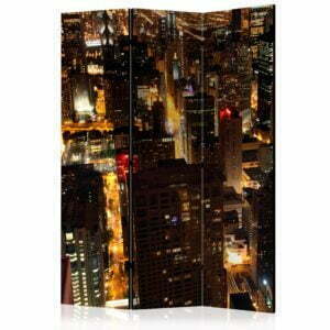 3-teiliges Paravent - City by night - Chicago, USA [Room Dividers]