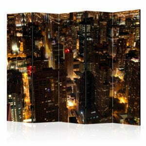 5-teiliges Paravent - City by night - Chicago, USA II [Room Dividers]