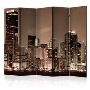 5-teiliges Paravent - Night life in Miami II [Room Dividers]