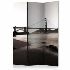 3-teiliges Paravent - San Francisco: Golden Gate Bridge in black and white [Room Dividers]