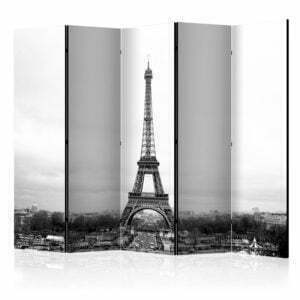 5-teiliges Paravent - Paris: black and white photography II [Room Dividers]