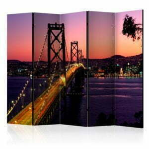 5-teiliges Paravent - Charming evening in San Francisco II [Room Dividers]