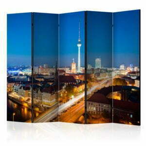5-teiliges Paravent - Berlin by night II [Room Dividers]
