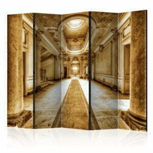 5-teiliges Paravent - Mystery marble - sepia II [Room Dividers]