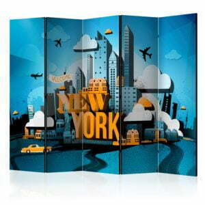 5-teiliges Paravent - New York - welcome II [Room Dividers]