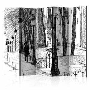 5-teiliges Paravent - stairs - Montmartre II [Room Dividers]