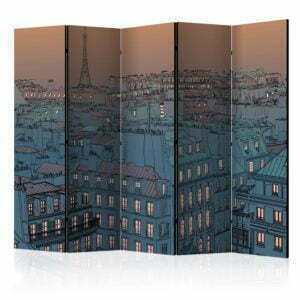 5-teiliges Paravent - Good evening Paris! II [Room Dividers]
