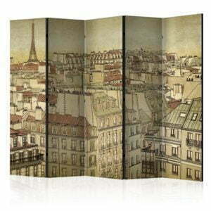 5-teiliges Paravent - Good bye Paris! II [Room Dividers]